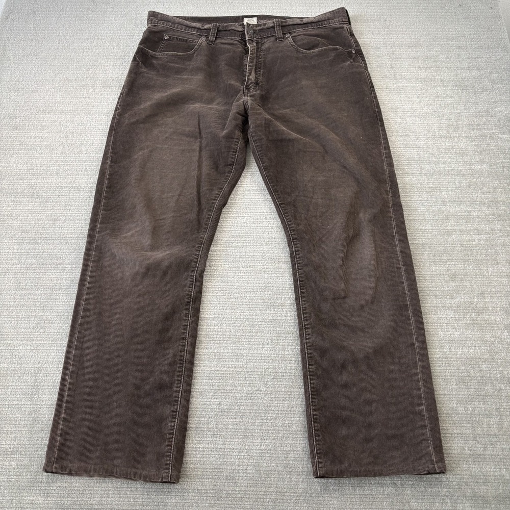 J Crew Pants Men 36x28 Brown Corduroy Cotton Straight Leg Office Casual Zip Fly
